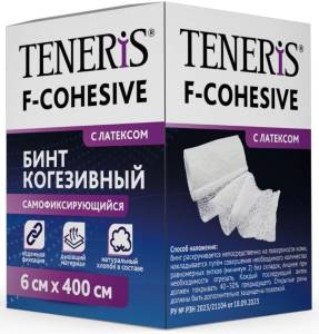 Бинт когезивный Teneris F-Cohesive cамофиксирующийся с латексом 6*400см