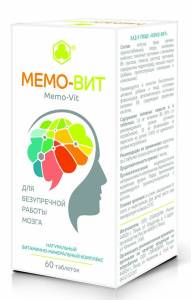 Мемо-Вит улучшение мозговой деятельности Парафарм 60 таблеток