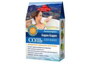 Соль для ванны Мировые рецепты красоты Баден-Баден Антистресс 500г