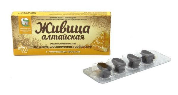 Изображение товара Смолка жевательная Живица Алтайская с пчелиным воском Алтайский Нектар 4шт Смолка жевательная Живица Алтайская с пчелиным воском Алтайский Нектар 4шт фотография